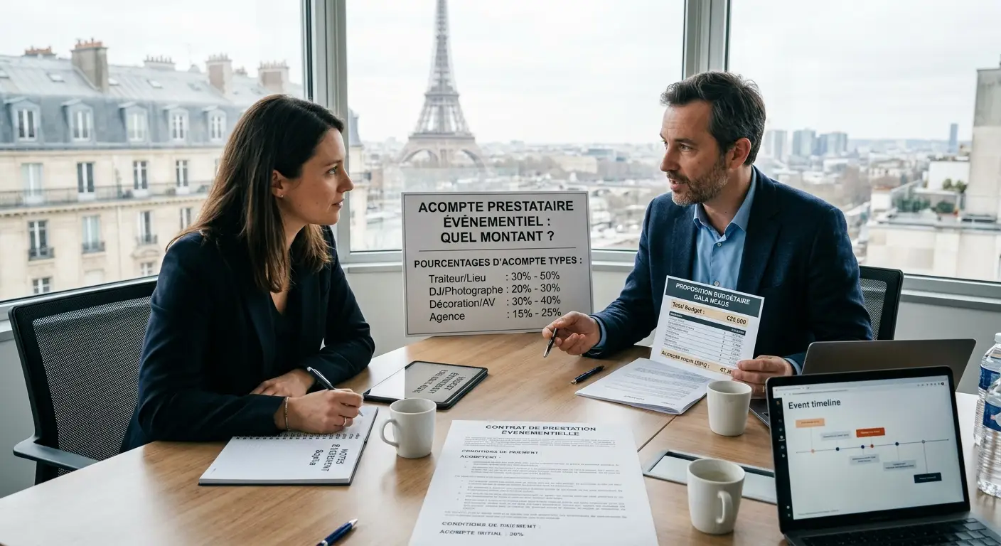 Acompte prestataire événementiel, quel montant ?