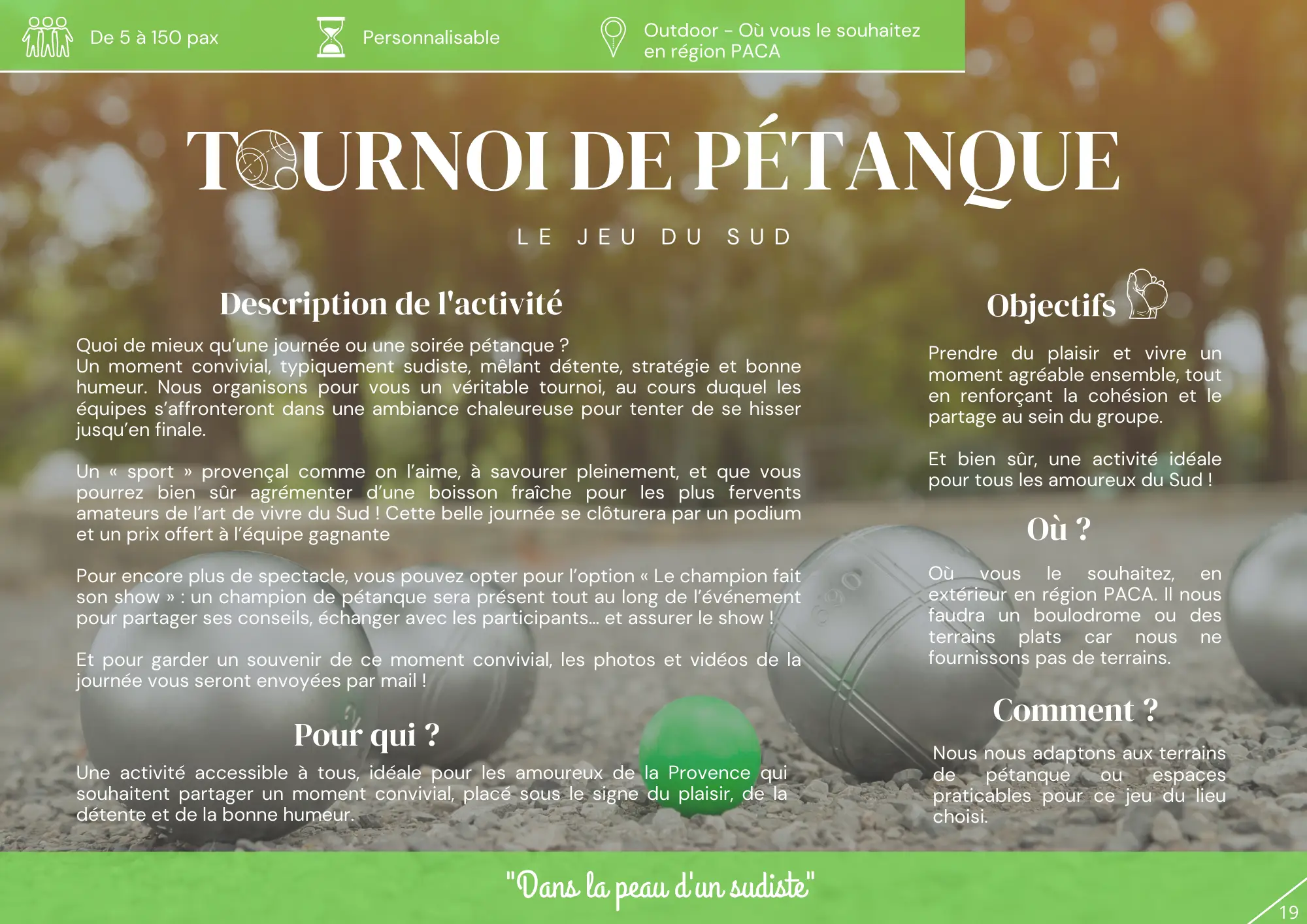 TOURNOI DE PÉTANQUE - TEAM BUILDING 2